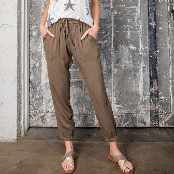 Mineral Washed Woven Joggers - Picture 2 of 3